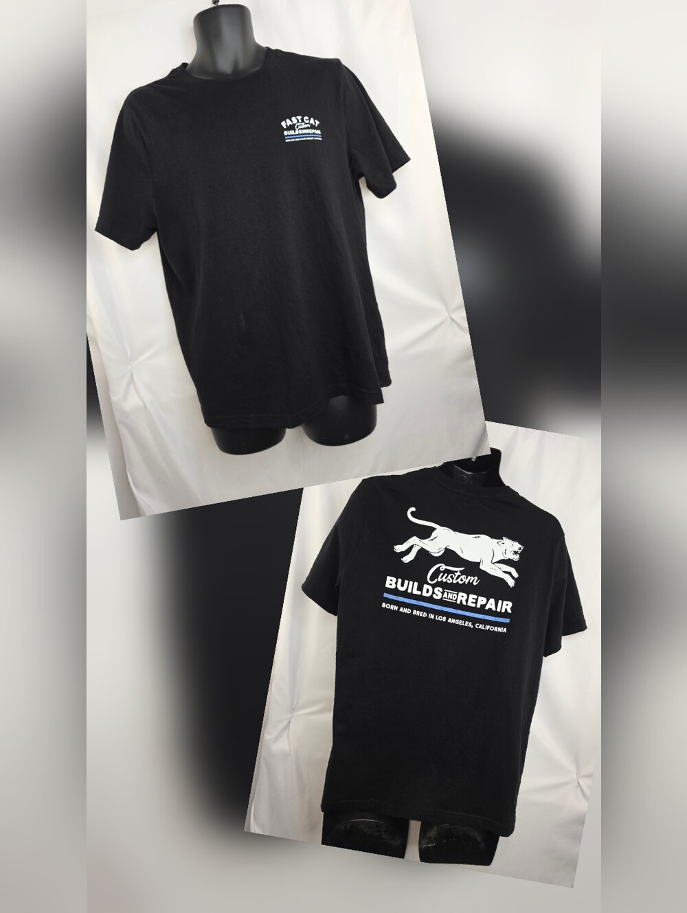 Old Navy Men's Fast Cat Custom Repairs Black Graphic Tee Size Large BM-3932